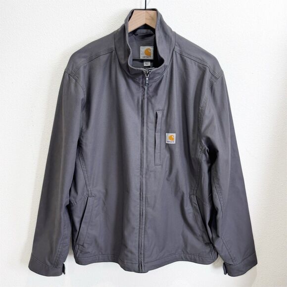Carhartt Jacket Mens Large Gray Full‎ Zip Quick Duck Cryder 103512 Outdoor - Picture 1 of 16
